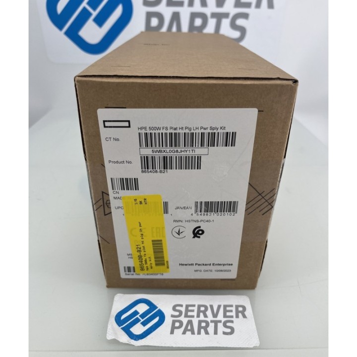 HP 500W Hot-plug PSU för G10 Servrar 865408-B21 Ny i Box