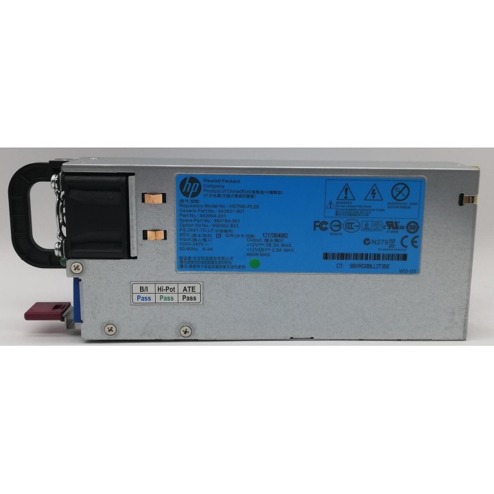 HP Hot-plug PSU 460W 660184-001 till Gen8
