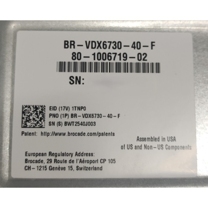 Brocade VDX 60-port 10GbE SFP+ Switch BR-VDX6730-40-F