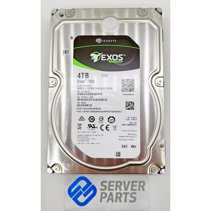 Seagate 4TB 7.2K SAS 12G 3.5" EXOS 7E8 ST4000NM0095