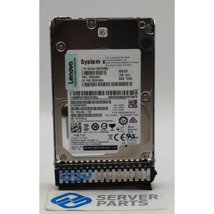 Lenovo 300GB 15K SAS 12G SFF 00WG661