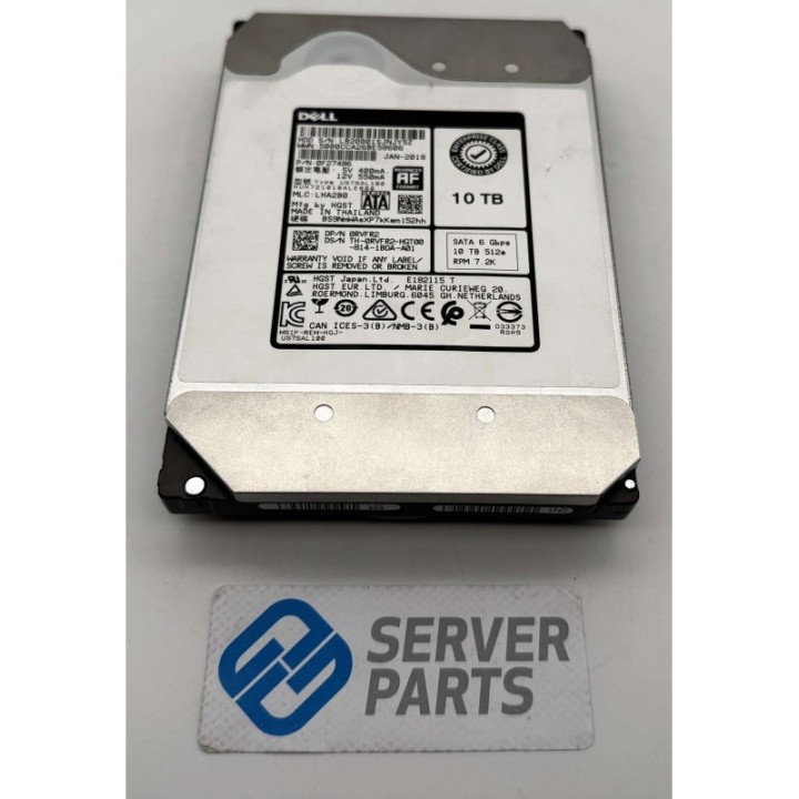 Dell 10TB 7.2K SATA 6G 3.5" 0RVFR2 utan vagga