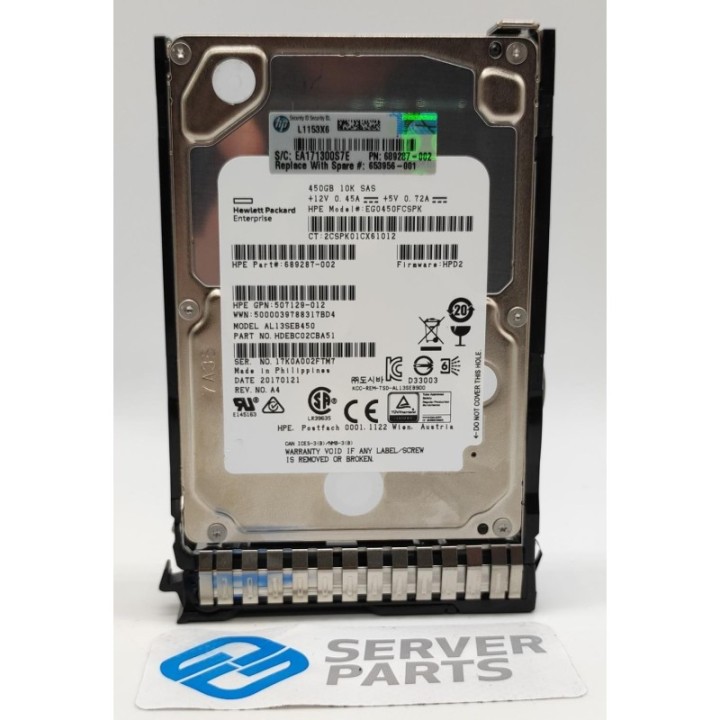 HP 450GB 10K SAS 6G SFF Gen8 653956-001