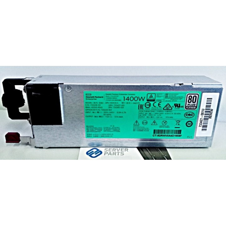 HP Hot-plug PSU 1400W Platinum 754383-001 till G9 Servers